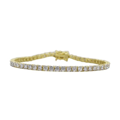 Gold 3MM Tennis Bracelet VVS Moissanite Diamonds